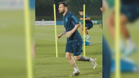 تمرینات تیم ملی آرژانتین پیش از بازی با لهستان