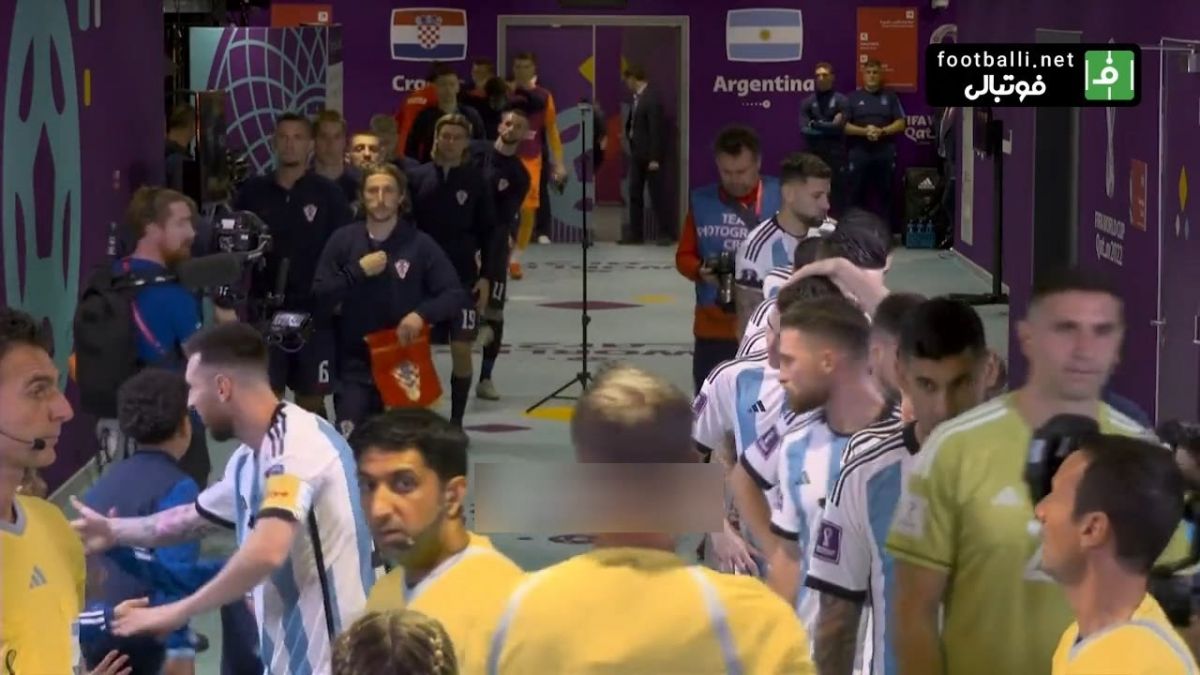 شور و شوق کودکان حاضر در تونل ورزشگاه لوسیل با دیدن لیونل مسی