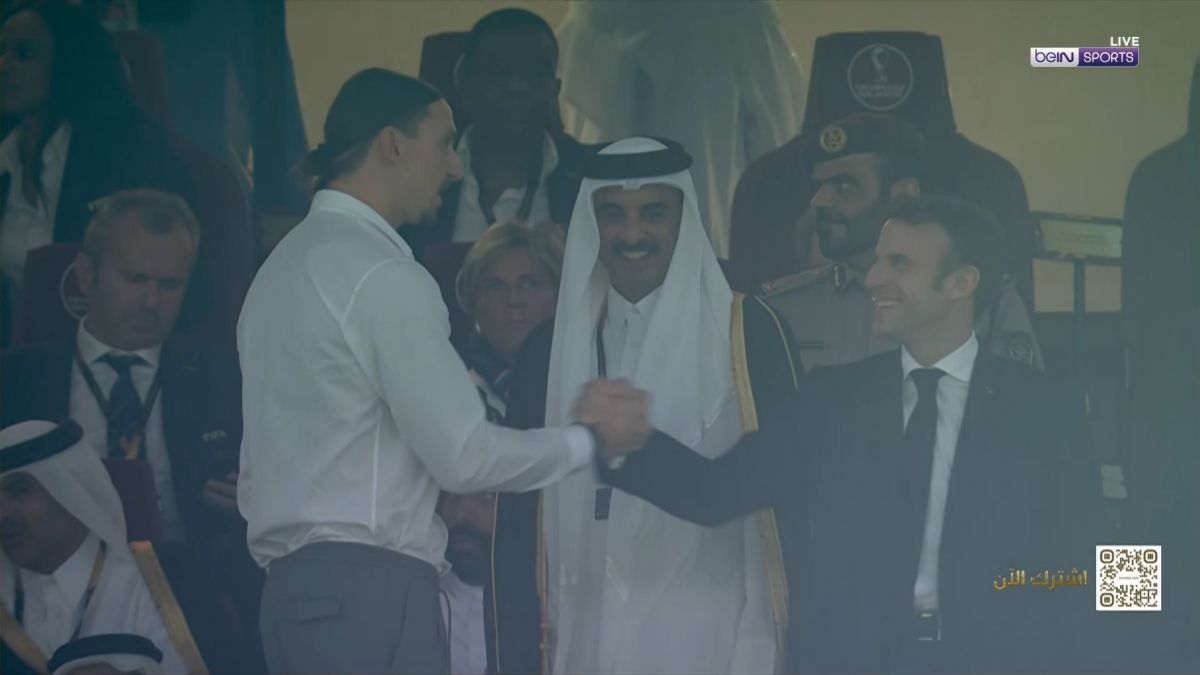 زلاتان در کنار امیر قطر و رییس جمهور فرانسه آماده تماشای فینال جام جهانی 2022 می شود