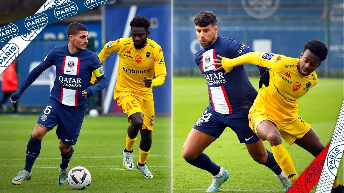 حرکات تکنیکی و مهارت های بازیکنان پاری سن ژرمن در بازی دوستانه مقابل کویلی روئن