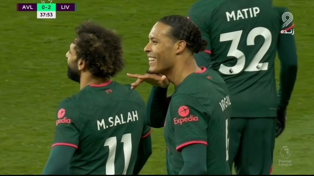 گل دوم لیورپول به استون ویلا (ویرجیل فن دایک)