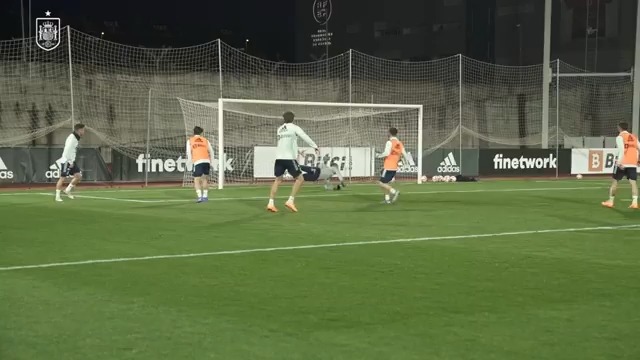 تمرین تیم ملی اسپانیا برای تقابل با آلبانی