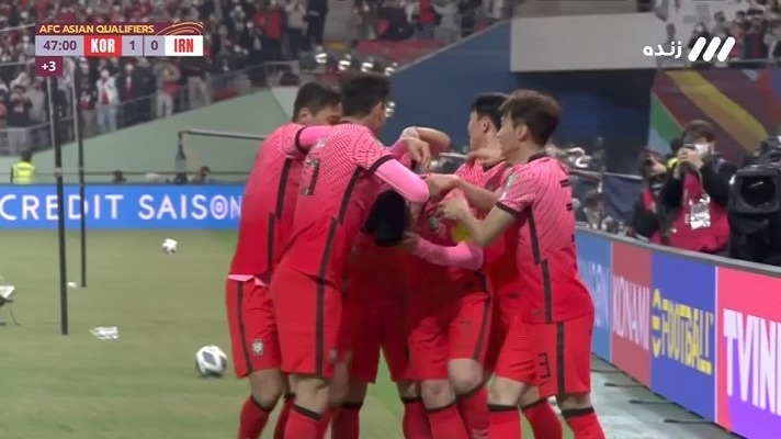 گل اول کره جنوبی به ایران (سون با اشتباه امیر عابدزاده)