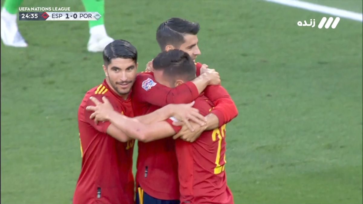 گل اول اسپانیا به پرتغال (آلوارو موراتا)
