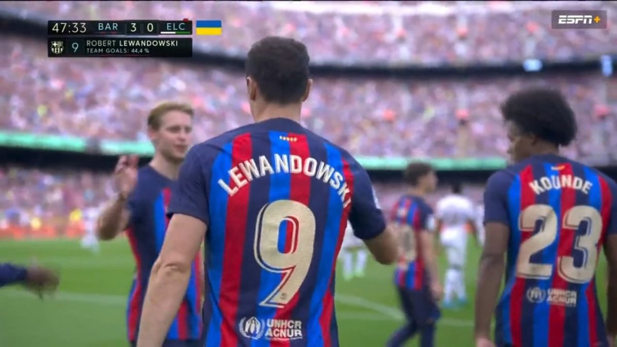 گل سوم بارسلونا به الچه (دبل لواندوفسکی)