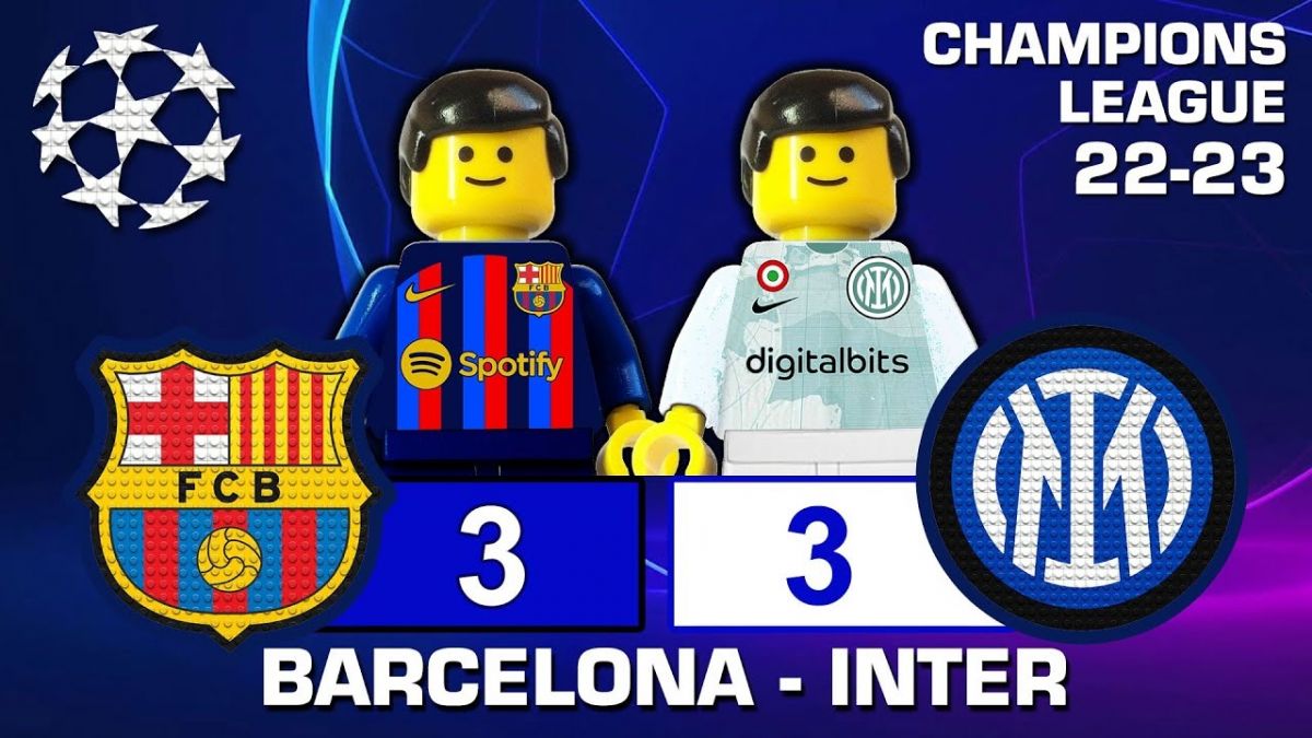 شبیه سازی بازی بارسلونا 3-3 اینتر با عروسک لگو