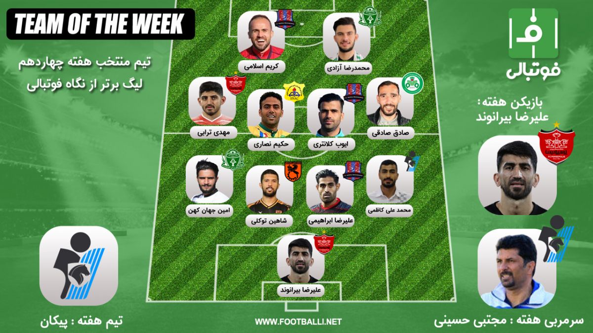 تیم منتخب هفته چهاردهم؛ پرواز با بالهای بیرو