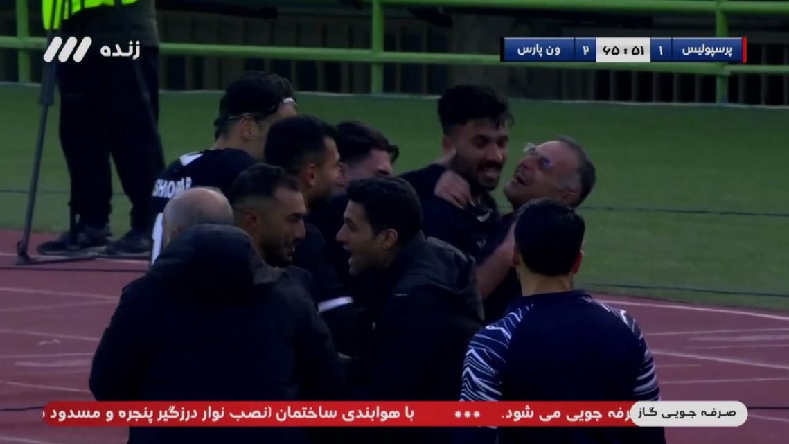 گل دوم ون پارس اصفهان به پرسپولیس (ابوذر صفرزاده)