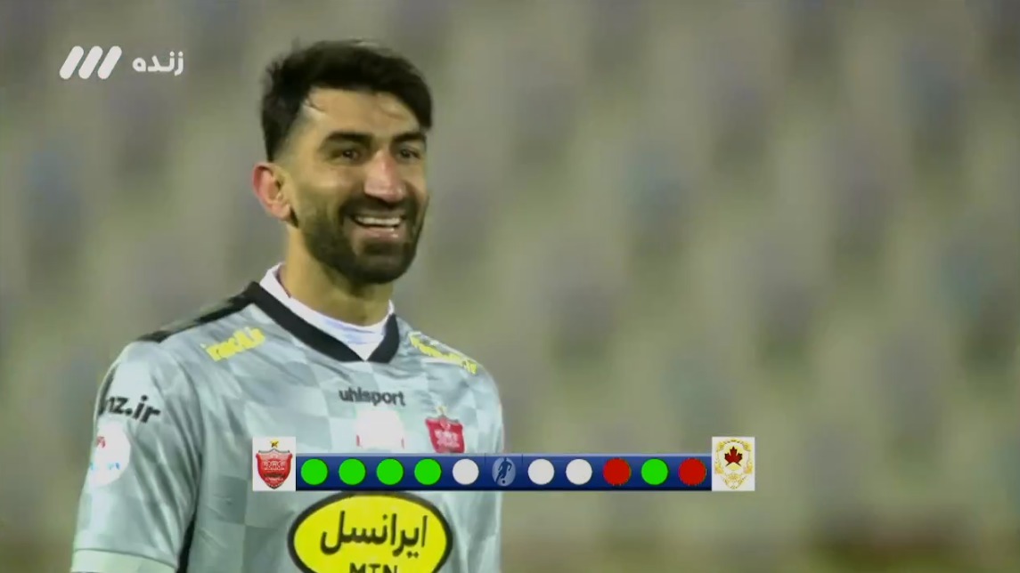 ضربات پنالتی بازی پرسپولیس 2(4)-(1)2 ون پارس اصفهان