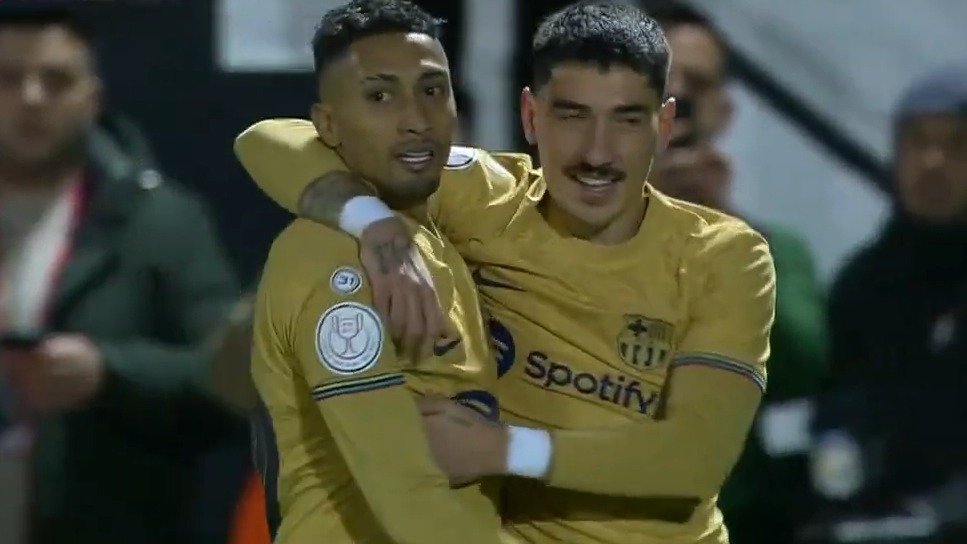 گل اول بارسلونا به سئوتا (رافینیا)