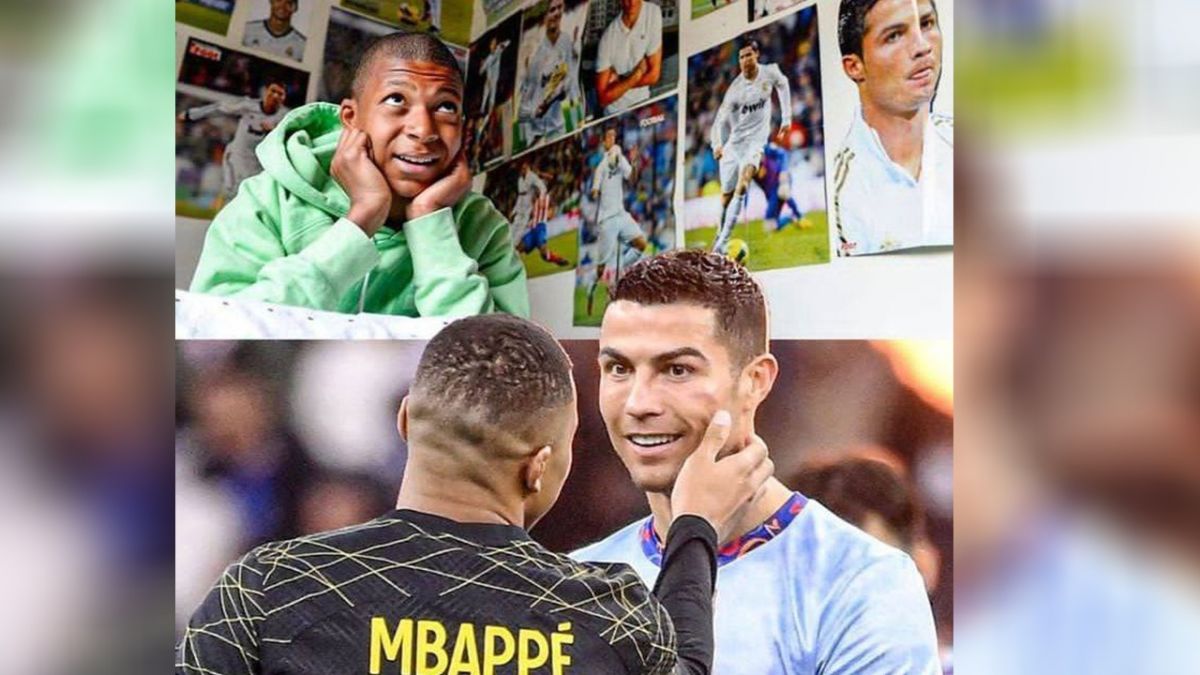 لمس اسطوره دوران کودکی/ جای مشت کیلور ناواس روی صورت رونالدو و واکنش امباپه