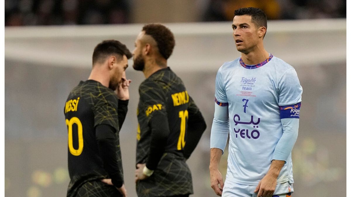 پاریسن ژرمن 5 - تیم منتخب النصر و الهلال 4/ گلزنی مسی و رونالدو در نبرد ریاض