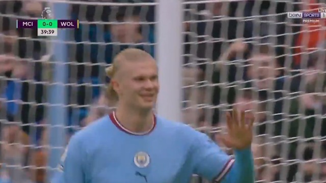 گل اول منچسترسیتی به ولورهمپتون (ارلینگ هالند)