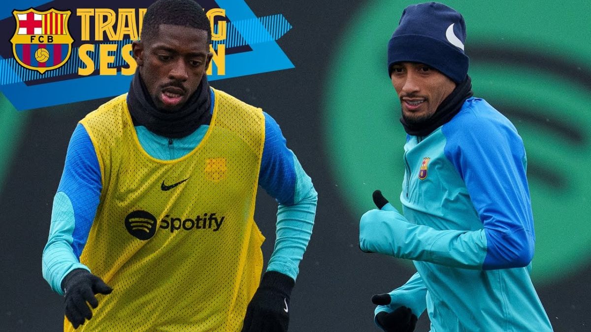 تمرینات تیم بارسلونا پیش از بازی با رئال سوسیداد