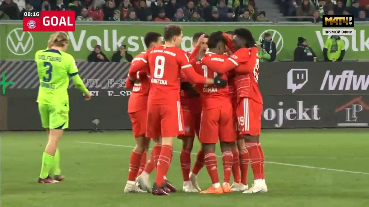 گل اول بایرن مونیخ به وولفسبورگ (والی زیبای کینگزلی کومان)