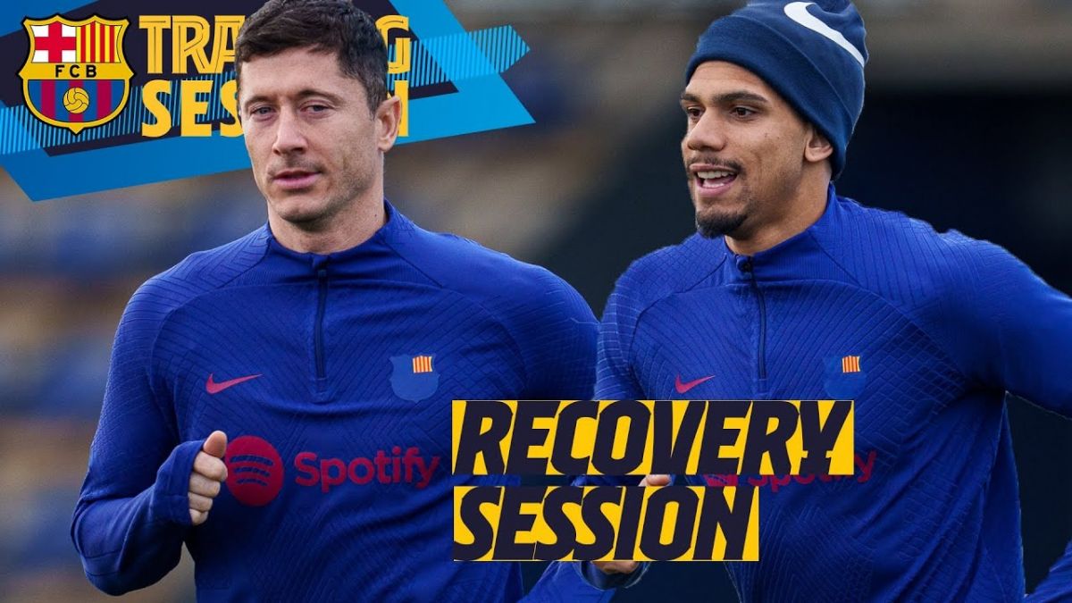 تمرین ریکاوری بازیکنان بارسلونا بعد از پیروزی مقابل سویا