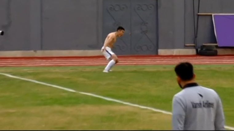 گل اول پیکان به نساجی (تمیروف و شادی گل به سبک رونالدو)