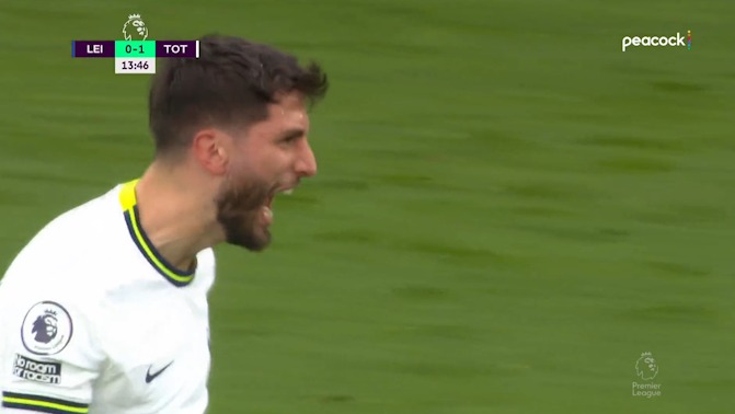 گل اول تاتنهام به لسترسیتی (رودریگو بنتانکور)