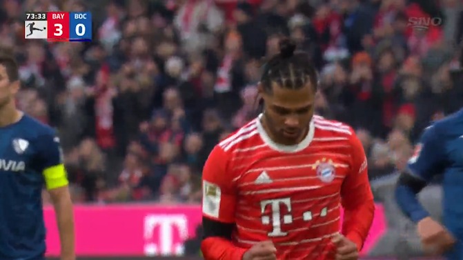 گل سوم بایرن مونیخ به بوخوم (سرژ گنبری - پنالتی)