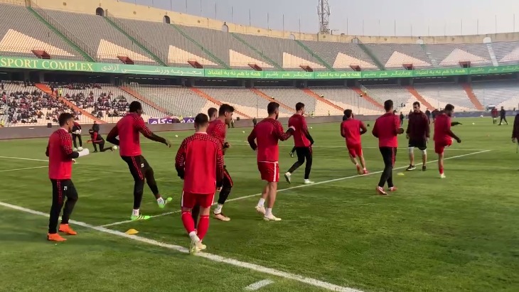 اختصاصی/ گرم کردن بازیکنان پرسپولیس و هوادار پیش از بازی