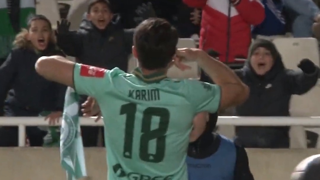 گل اول اومونیا به آپوئل (چیپ ریز کریم انصاری فرد)