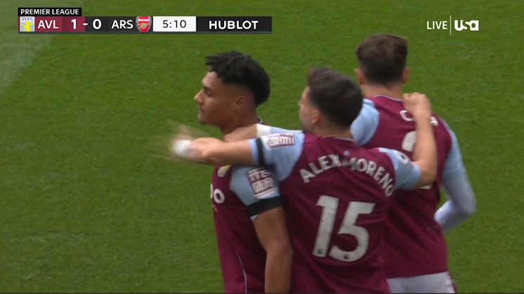 گل اول استون ویلا به آرسنال (اولی واتکینز)