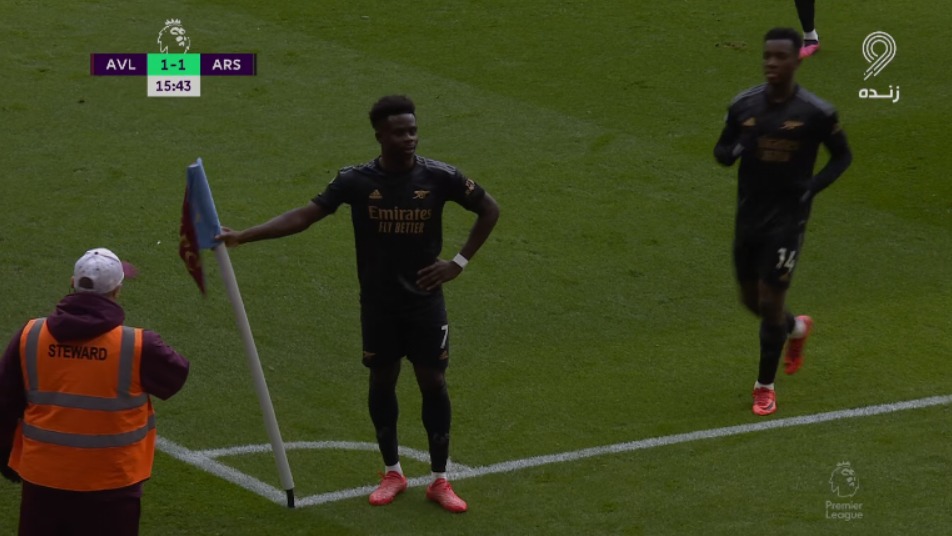 گل اول آرسنال به استون ویلا (بوکایو ساکا)