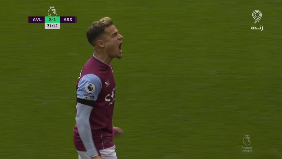 گل دوم استون ویلا به آرسنال (فیلیپ کوتینیو)