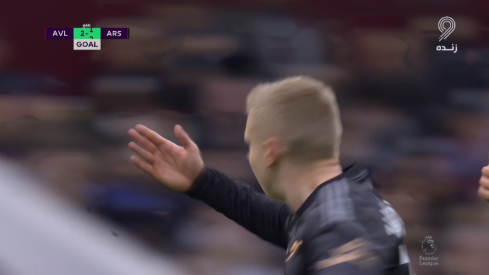 گل دوم آرسنال به استون ویلا (الکساندر زینچنکو)