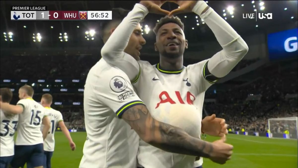 گل اول تاتنهام به وستهام (امرسون رویال)