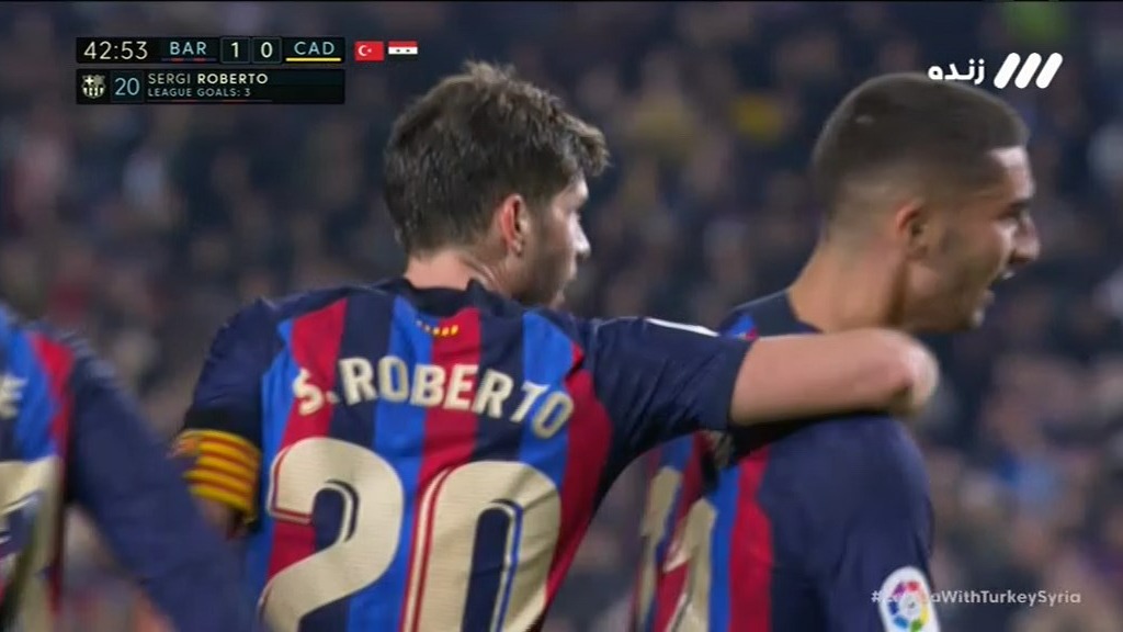 گل اول بارسلونا به کادیز (سرخی روبرتو)