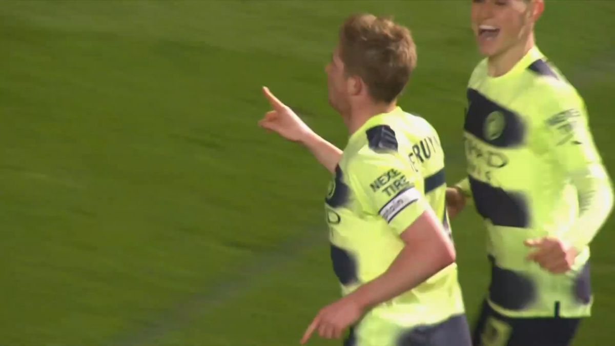 گل سوم منچسترسیتی به بریستول سیتی (دی بروینه)