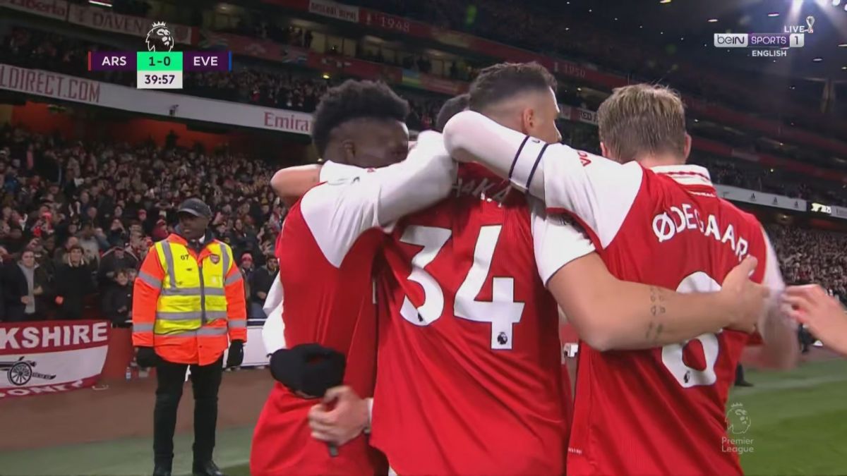 گل اول آرسنال به اورتون (بوکایو ساکا)