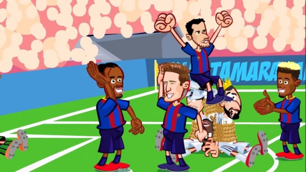 انیمیشن طنز بازی رئال مادرید 0-1 بارسلونا