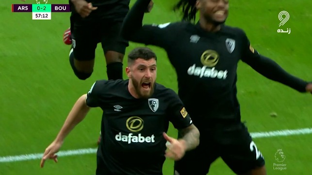 گل دوم بورنموث به آرسنال (مارکوس سنسی)