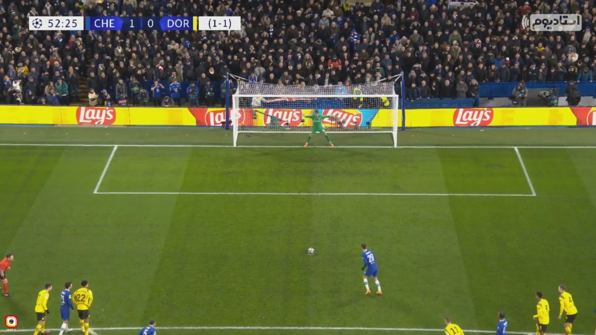 گل دوم چلسی به دورتموند (کای هاورتز با تکرار پنالتی)