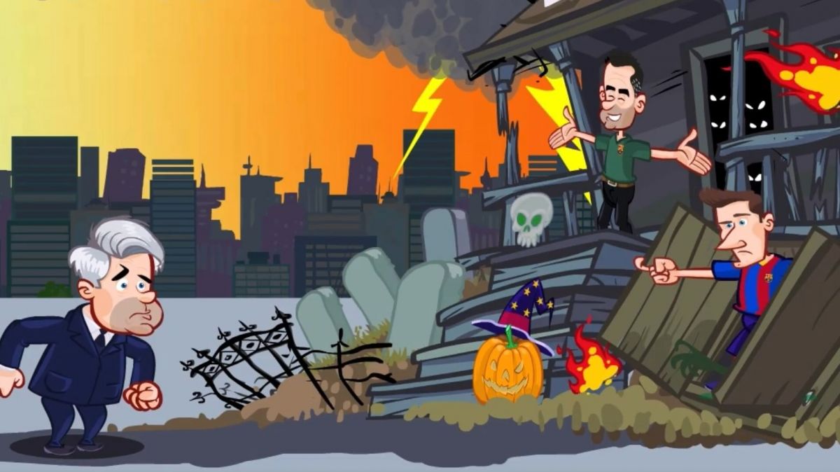 انیمیشن طنز بازی بارسلونا 2-1 رئال مادرید