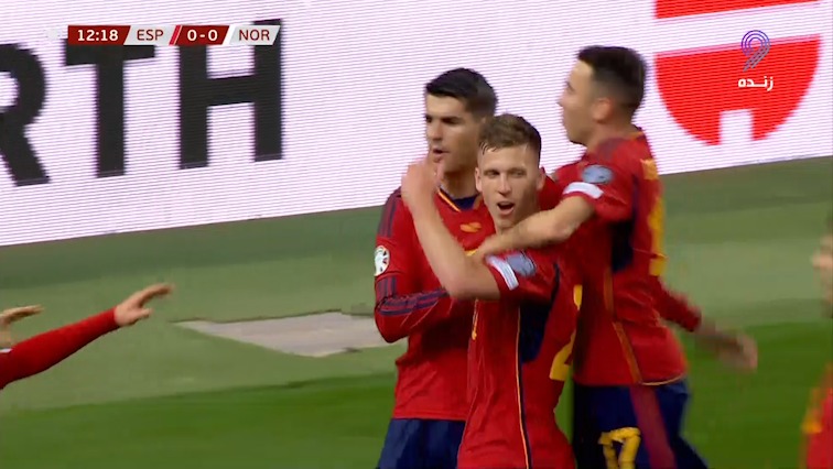 گل اول اسپانیا به نروژ (دنی اولمو)