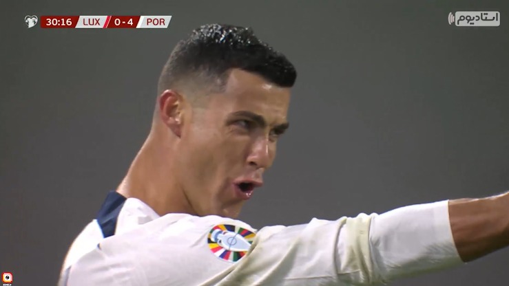 گل چهارم پرتغال به لوکزامبورگ (دبل رونالدو)