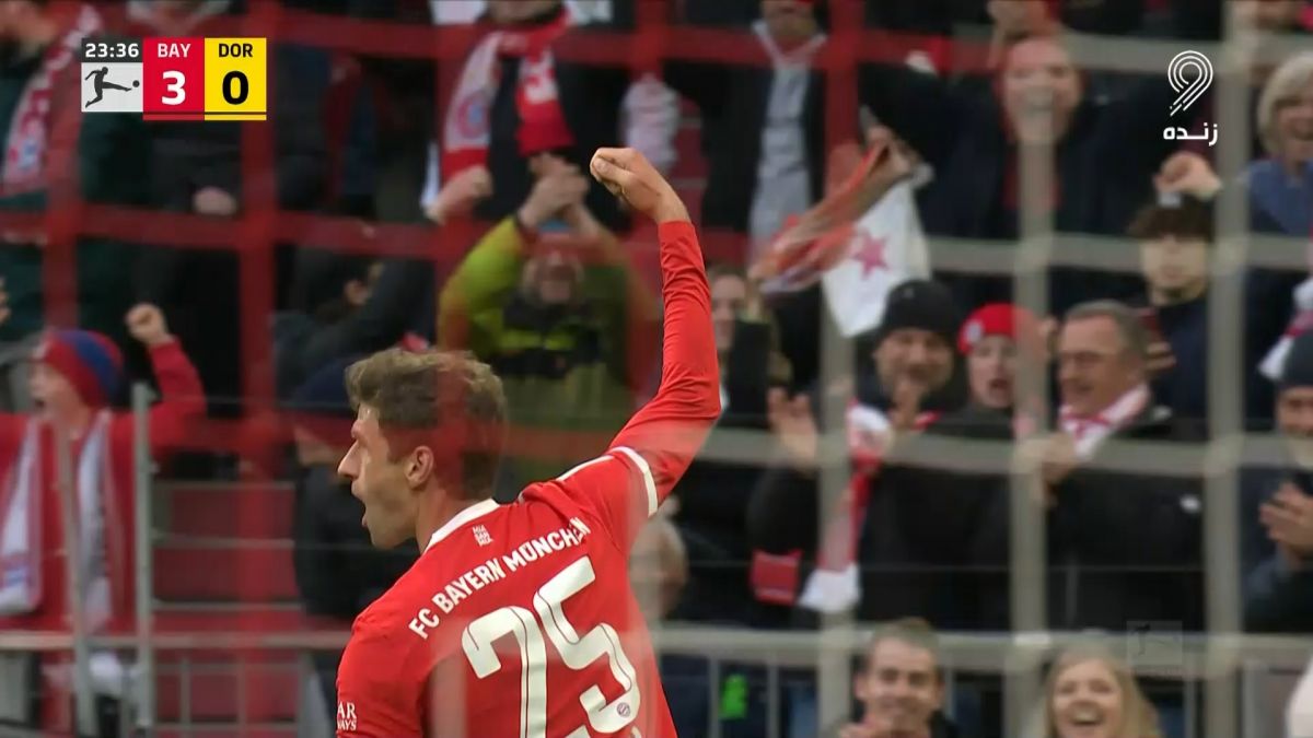 گل سوم بایرن مونیخ به دورتموند (دبل مولر)