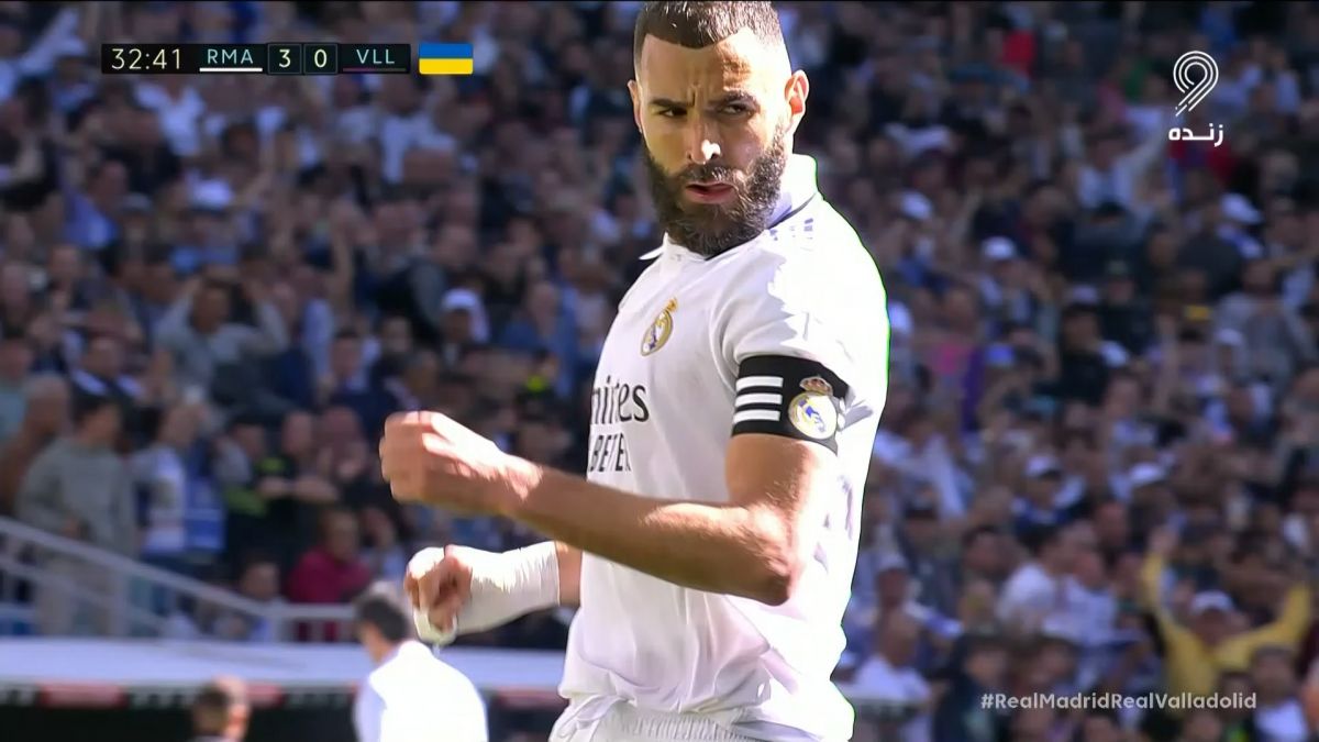 گل سوم رئال مادرید به وایادولید (دبل بنزما)