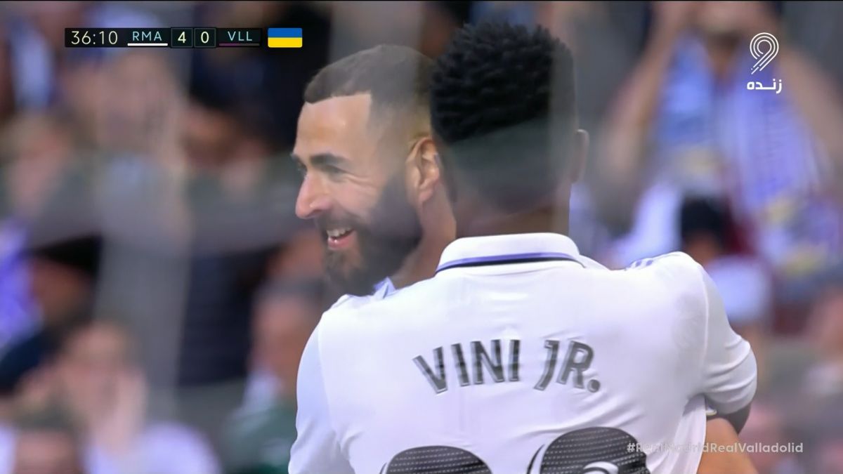 گل چهارم رئال مادرید به وایادولید (هت تریک بنزما با قیچی برگردان)
