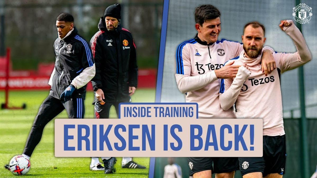 تمرین منچستریونایتد با حضور اریکسن