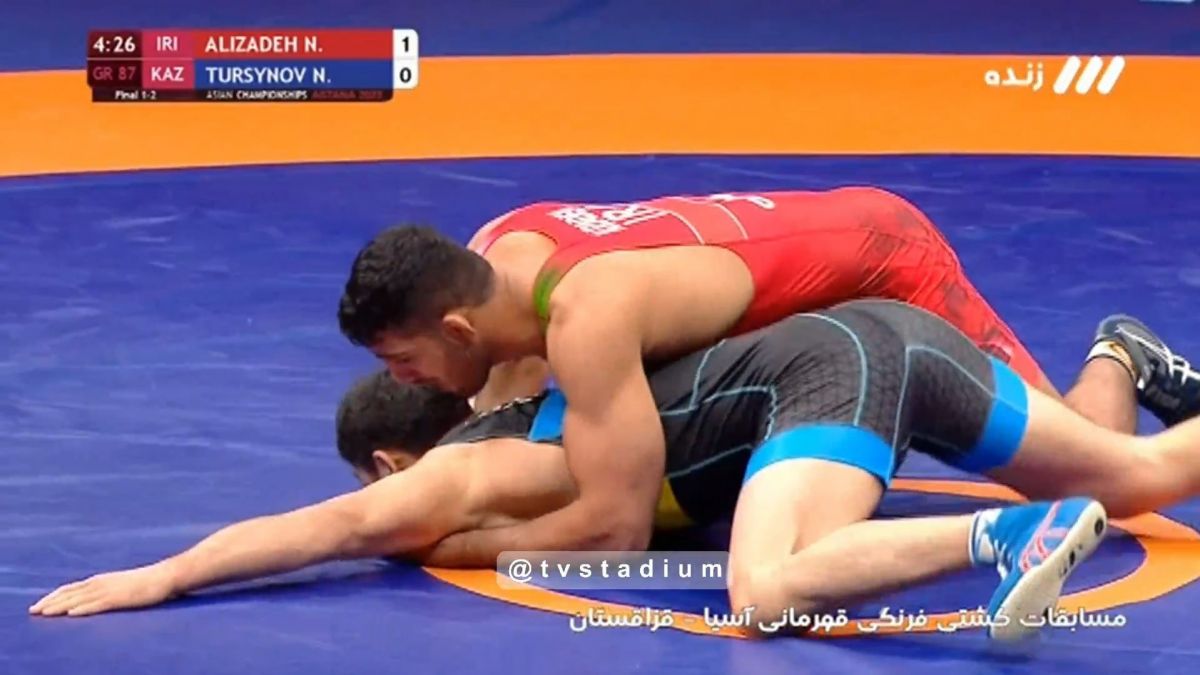 کشتی فرنگی قهرمانی آسیا/ کسب مدال طلا توسط ناصر علیزاده با برتری مقابل حریف قزاقستانی
