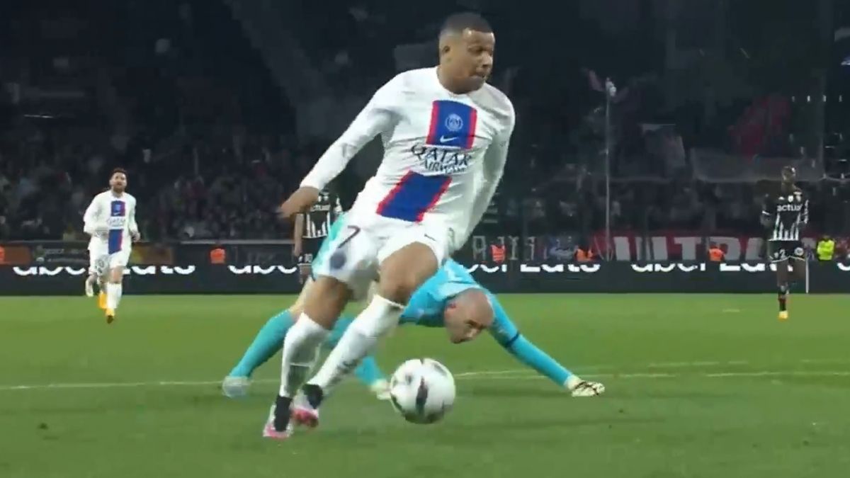 گل دوم پاری سن ژرمن به آنژه (دبل امباپه با سوپرپاس مسی)