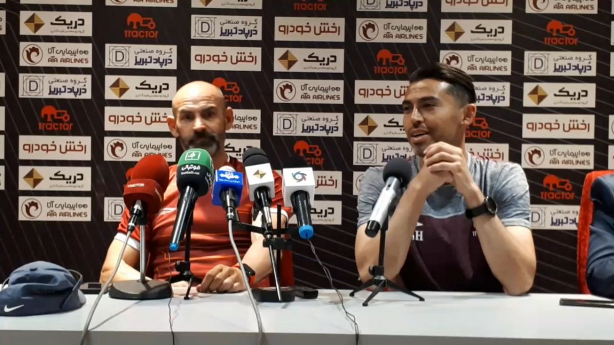 اختصاصی/ کنفرانس خبری خمز سرمربی تراکتور پیش از تقابل با پیکان