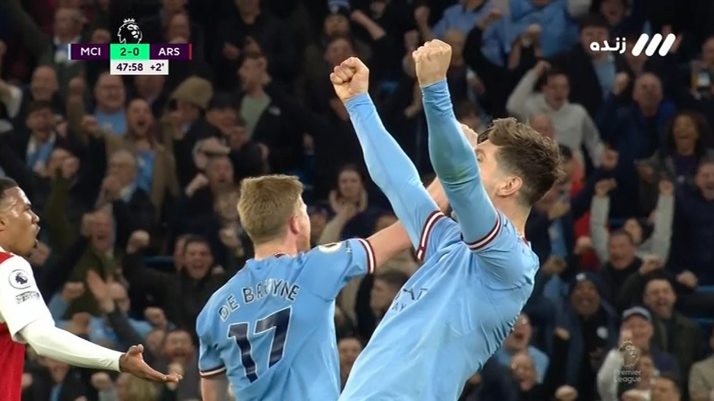 گل دوم منچسترسیتی به آرسنال (جان استونز)