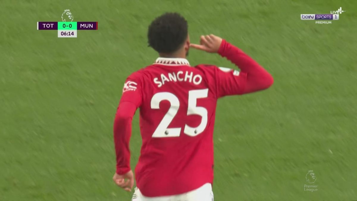 گل اول منچستریونایتد به تاتنهام (جیدون سانچو)