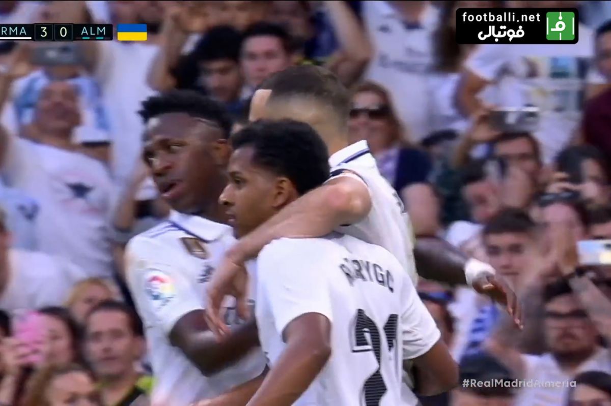 گل سوم رئال مادرید به آلمریا (هتریک بنزما)