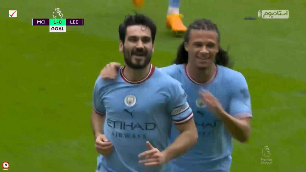 گل اول منچسترسیتی به لیدزیونایتد (ایلکای گوندوگان)